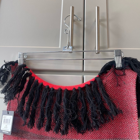 Opening Ceremony Red White Tassel Fringe Streetwear Academia Varsity Scarf Wrap - Picture 9 of 9